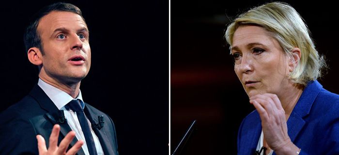 Emmanuel Macron agus Marine Le Pen