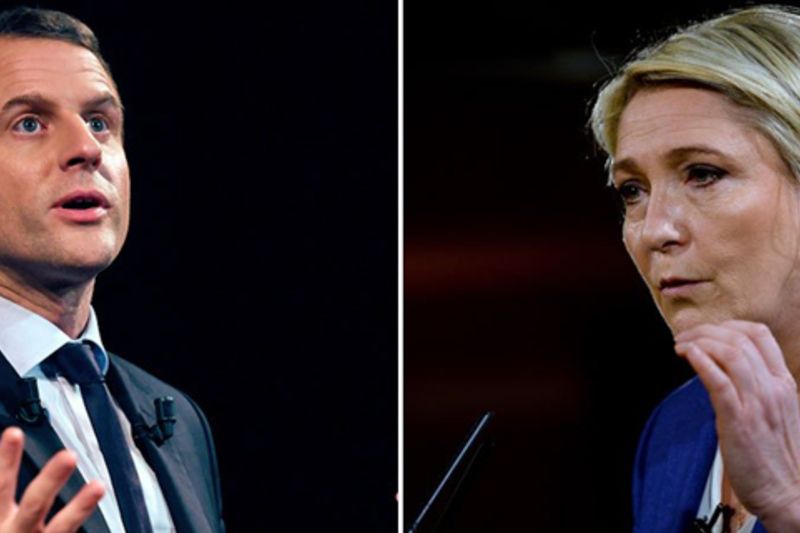 Emmanuel Macron agus Marine Le Pen