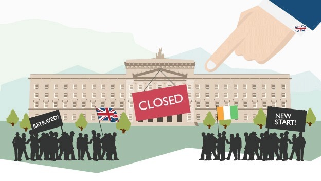 Tá sé deich mbliana ó bhí riail dhíreach ó Westminster againn ach is mór an difear idir an t-am sin agus an lá inniu. Tá cúrsaí ó thuaidh á bplé ag Ciarán Ó Pronntaigh.